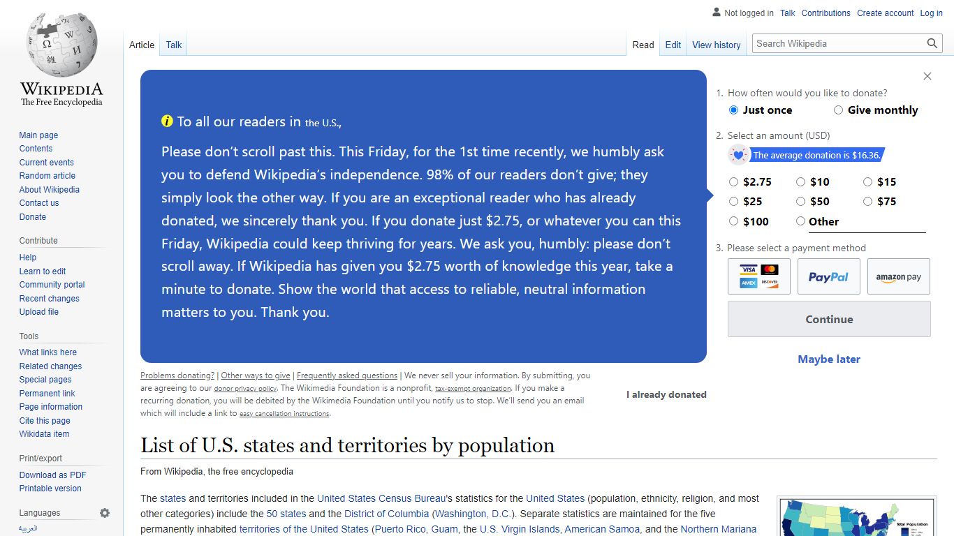 List of U.S. states and territories by population - Wikipedia